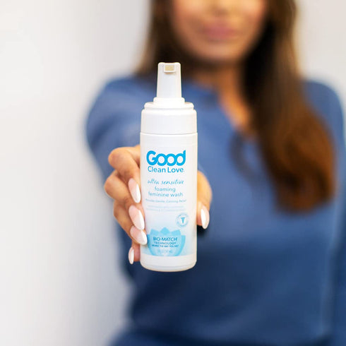 Good Clean Love Ultra Sensitive Foaming Feminine Wash, pH-Balanced Vaginal Soap, 5 Oz, Natural Ingredients