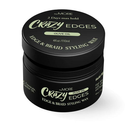 The MORE Crazy Edges Wax, 2Days Max Hold Edge and Braid Styling Wax (Olive Oil, 3.4fl oz)