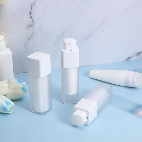 NOLITOY 3Pcs 30ml Airless Pump Bottles - Lotion Dispenser Travel Size Pump Container for Cosmetics Skin Care