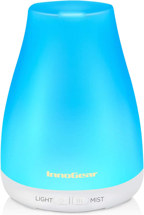 InnoGear Essential Oil Diffuser, Premium 5-in-1 Aromatherapy Diffuser & Humidifier for Home, 7 Color LED, Basic White