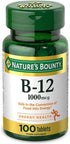 Nature's Bounty Natural Vitamin B12, 1000mcg, 100 Tablets (Pack of 2)