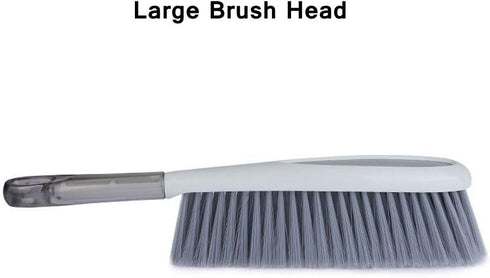 Tian Chen Hand Broom - 14 Inch Large Counter Duster with Stiff Plastic Bristle Brush for Home and Shop (Gray)