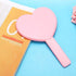TBWHL Heart-Shaped Handheld Travel Mirror, Cute Cosmetic Hand Mirror with Handle for Men & Women (Pink, 1 Pack)