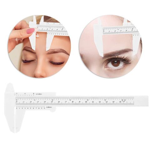 Eyebrow Tattoo Ruler, 8 Types Adjustable Microblading Measuring Ruler for Beginners or Professionals