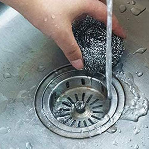 QONIA 16 Weetack PCS Stainless Steel Sponges Scrubbers, Utensil Scrubber Scouring Pads Ball for Removing Rust Dirty