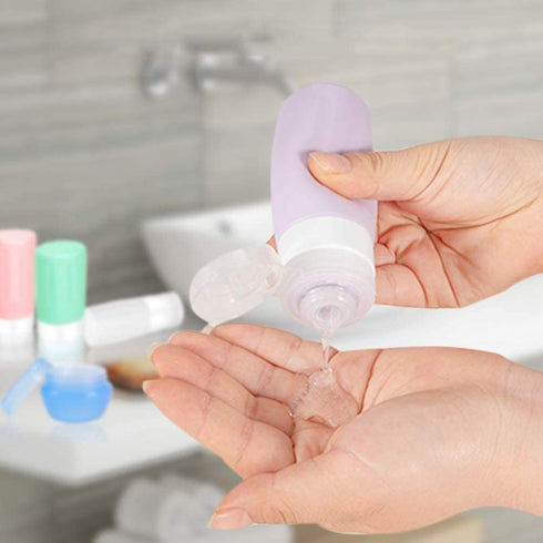 Vitog TSA Approved Travel Bottles Set, Leak Proof Silicone Toiletries Containers, Refillable Lotion Shampoo Conditioner