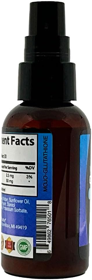Nano Glutathione 2oz Spray Bottle: 100% Absorption Ultra Nanotechnology Glutathione Master Antioxidant for Health