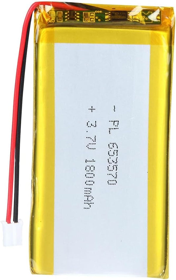 3.7V 1800mAh 653570 Lipo Battery Rechargeable Lithium Polymer Pack with JST Connector