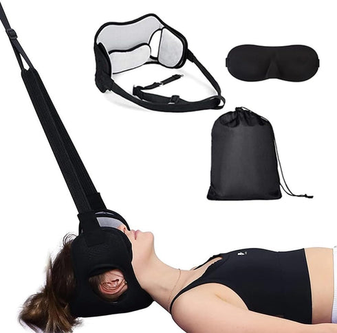 Neck Traction Device for Neck Pain Relief - Portable Neck Stretcher Strap for Spine Chiropractic Decompression,