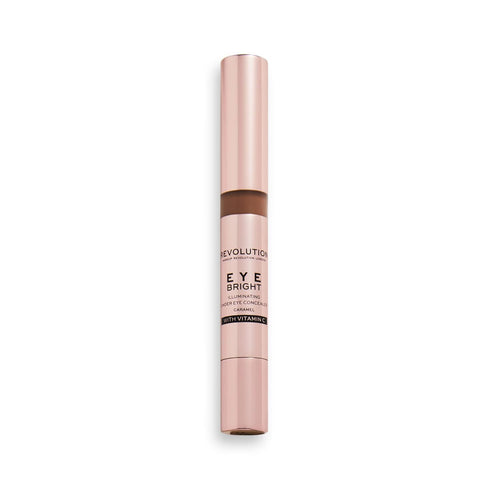 Makeup Revolution Eye Bright Concealer, 3ml, Buildable Coverage, Dewy Finish, Caramel