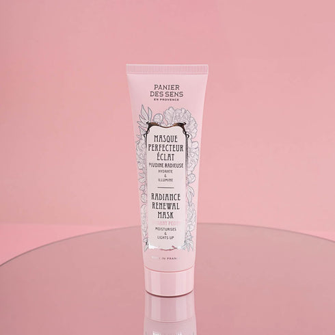 Panier des Sens Face Mask Hydration & Radiance, with Hyaluronic Acid + Pink Clay + Rose Oil, 98% Natural Ingredients,