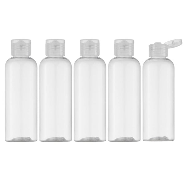 LISAPACK 3.4Oz Travel Bottles with Flip Cap (5 Pcs) Empty Dispenser Container for Travel Size Cosmetics