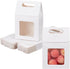 28 Pcs White Paper Gift Bags with Transparent Window - Reusable Flower Bouquet Bags with Handles for Mothers Day,