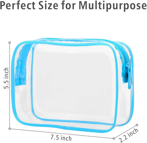 PACKISM TSA Approved Toiletry Bag - Clear Waterproof Makeup Bag, Travel Cosmetic Organizer for Women, 3 Pack