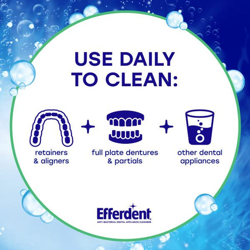 Efferdent 44 Count Retainer Cleaning Tablets, Minty Fresh Denture Cleaning Tablets for Dental Appliances (Pack of 2)