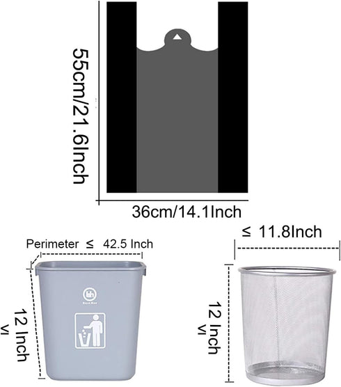 200 Counts Super Thick Small Trash Bags, 4 Gallon Black for Kitchen, Office, Travel, Home Garbage Bags
