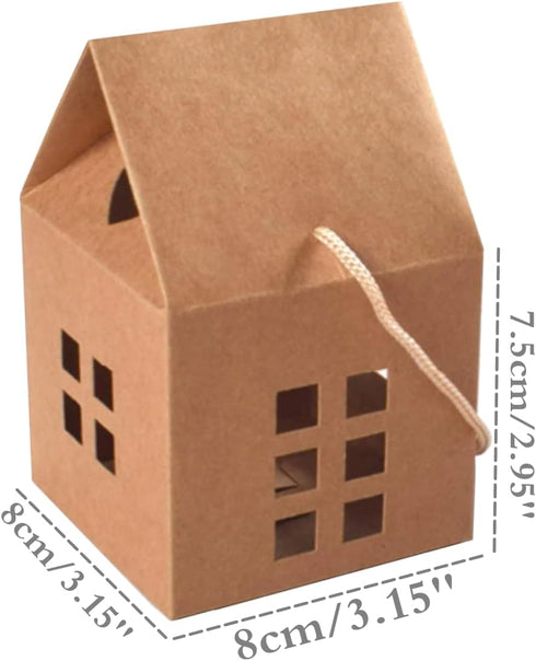 HAN SHENG 30 Pcs House Shaped Candy Boxes Kraft Paper Gift Boxes Wedding Favor Boxes Candy Storage Boxes Packing Boxes Decoration for Wedding Christmas Birthday Party Ornament Container