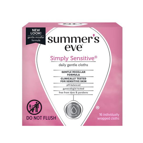 Summers 16 Count (6 Pack) Eve Cleansing Cloths Simple Sensitive