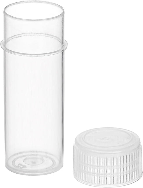 SOUJOY 200 Pieces Small Pill Bottle, 5ml Plastic Sample Bottle, Clear Tiny Travel Tubes for Storage