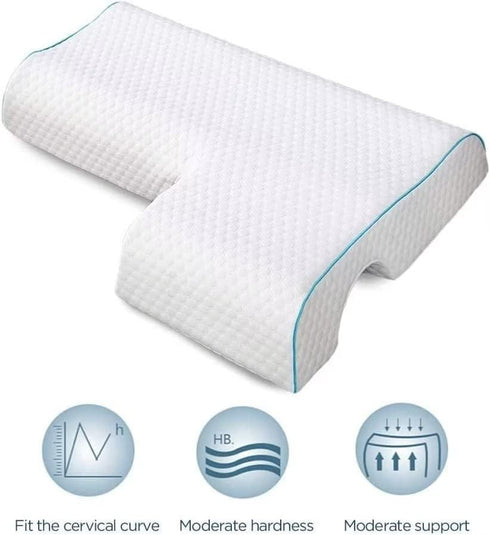 JACKGOLD Arched Cuddle Pillow,Couples Pillow with Slow Rebound and Breathable Memory Foam,Couple Cuddle Sleep for Anti