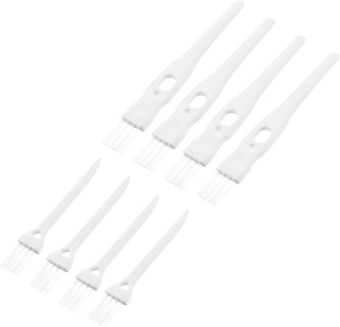 MECCANIXITY Shaver Cleaning Brush Tools with White Handle, 2 Sizes for Keyboard, Window Track, Home, Office, 8 Pack