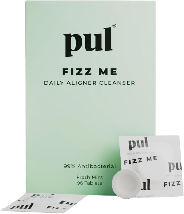 Daily Aligner Cleanser Tablets by PUL, 96 Pack, Remove Odors, Stains & Plaque from Aligners, Retainers