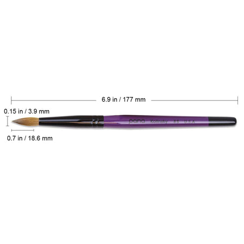Pana Purple Wood Kolinsky Acrylic Nail Brush (Size 8) - Available in Sizes 6, 8, 10, 12, 14, 16, 18, 20, 22