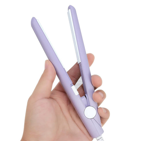 Mini Dual Purpose Curling Iron, Mini Flat Iron, Hair Straightener, 2 in 1 Ceramic Flat Iron & Curler