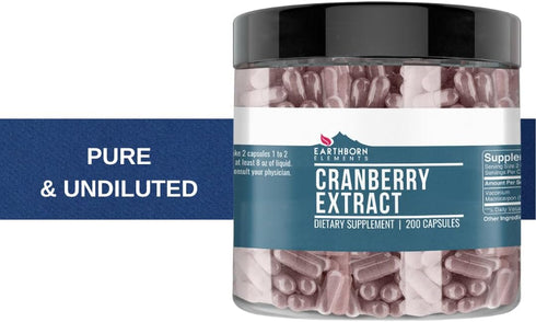 Earthborn Elements Cranberry Extract 200 Capsules | Pure & Undiluted | No Additives