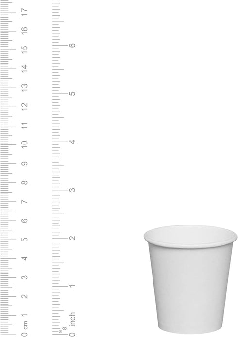 GUSTO 100 Count White Small Paper Cups, 3 oz. Disposable Mini Bathroom Mouthwash Cups - Eco-Friendly and Versatile