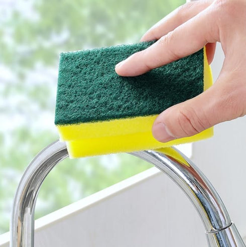 Multifunction Scrub Sponge, Green 10 pcs, Protects Nails and Fingers, Removes Tough Stains and Grease
