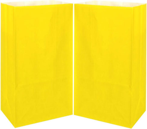 KEYYOOMY Mini Yellow Paper Bags, 24 CT Small Party Favor Goodie Bags, Paper Lunch Bag (3.5 X 2.4 X 7.1 In)