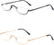 KoKoBin Half Reading Glasses - 2 Pairs Half Rim Metal Frame Readers for Men and Women, Black+Gold 1.50
