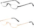 KoKoBin Half Reading Glasses - 2 Pairs Half Rim Metal Frame Readers for Men and Women, Black+Gold 1.50
