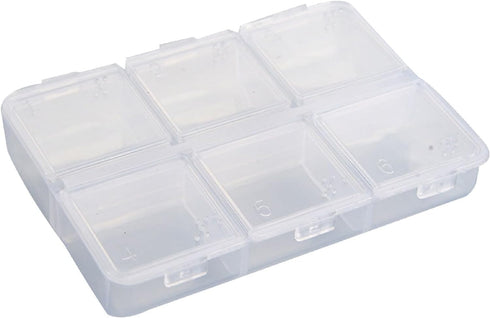WsjiaboFux White Pills Organizer 6 Cells Empty Box Braille Weekly Case for Travel