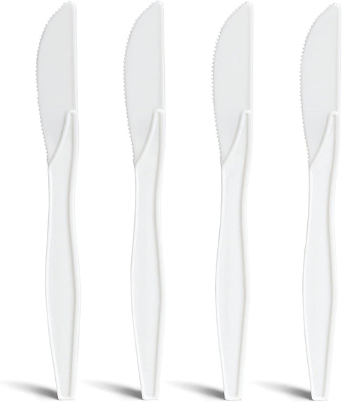 Perk Plastic Knife, Medium-Weight, White by Perk