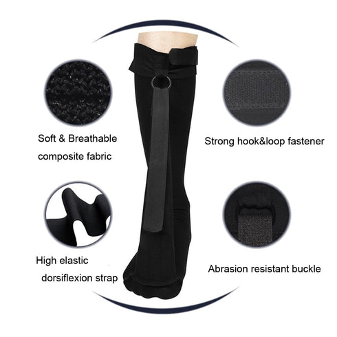 Plantar Fasciitis Sock Night Splint Foot Drop Brace Leg Calf Stretcher Compression Socks for Plantar Fasciitis Achilles Tendonitis Heel Pain Relief Arch Ankle Support Sleeve Hamstring Stretch Wrap