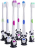 12 Pieces Kids Cartoon Panda Toothbrush Soft Bristles Individually Wrapped with Suction Cup for Boys and Girls 3-12