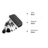 Travel Makeup Brushes Set with Pouch, 5PCS Double Ended Mini Cosmetic Brushes Kit for Professional Makeup (Black)