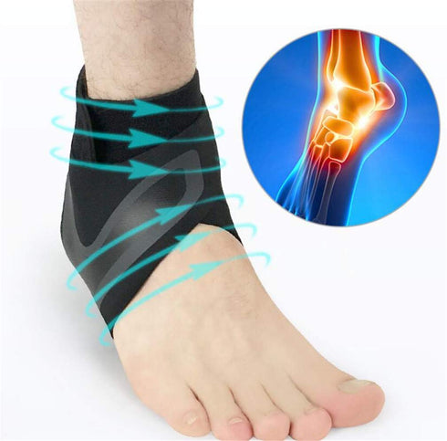 Ankle Support Brace, Adjustable Ankle Strain Protector Strap, Compression Wrap Stabilizer for Basketball Sport Injuries