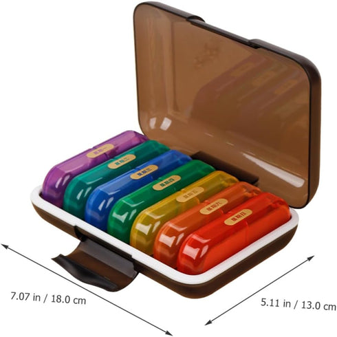 OFFIGAM 7-Day Weekly Pill Organizer Portable Travel Case with Compartments Wear-Resistant Medicine Storage Box