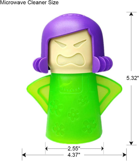 Angry Mom Microwave Cleaner, Mad Mama Steam Cleaner, Just Add Vinegar and Water for Easy Cleaning, Green