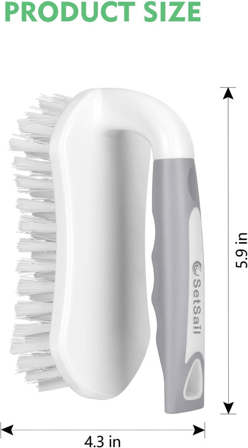 SetSail 3 Pack Scrub Brush, Heavy-Duty Scrub Brushes for Cleaning with Stiff Bristles Cleaning Brush for Shower