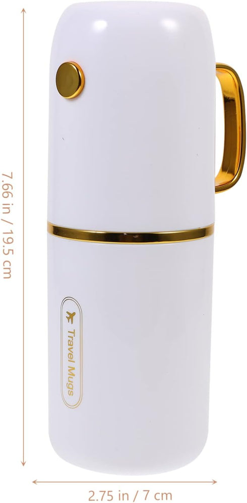 GLEAVI Travel Container Toothbrush Case, 1 Set Mouthwash Cup, Gilded Toiletry Set, Portable Toothbrush Holder