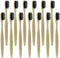 UCCKEYI 40-Pack Black Bamboo Toothbrushes, 7in Medium Bristles, Eco-Friendly & Biodegradable for Adults,