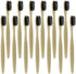 UCCKEYI 40-Pack Black Bamboo Toothbrushes, 7in Medium Bristles, Eco-Friendly & Biodegradable for Adults,