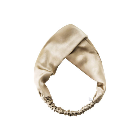 ZIMASILK 100% Mulberry Silk Twisted Headband Hair Wrap Accessory for Women (Taupe)