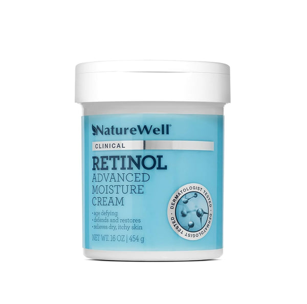NATURE WELL Clinical Retinol Advanced Moisture Cream for Face, Body & Hands, 16 Oz, Anti-Aging & Targets Wrinkles