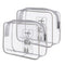Lermende 2pcs Clear Toiletry Bag, TSA Approved Travel Bag, Quart Sized Makeup Cosmetic Bag, Gray