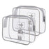 Lermende 2pcs Clear Toiletry Bag, TSA Approved Travel Bag, Quart Sized Makeup Cosmetic Bag, Gray